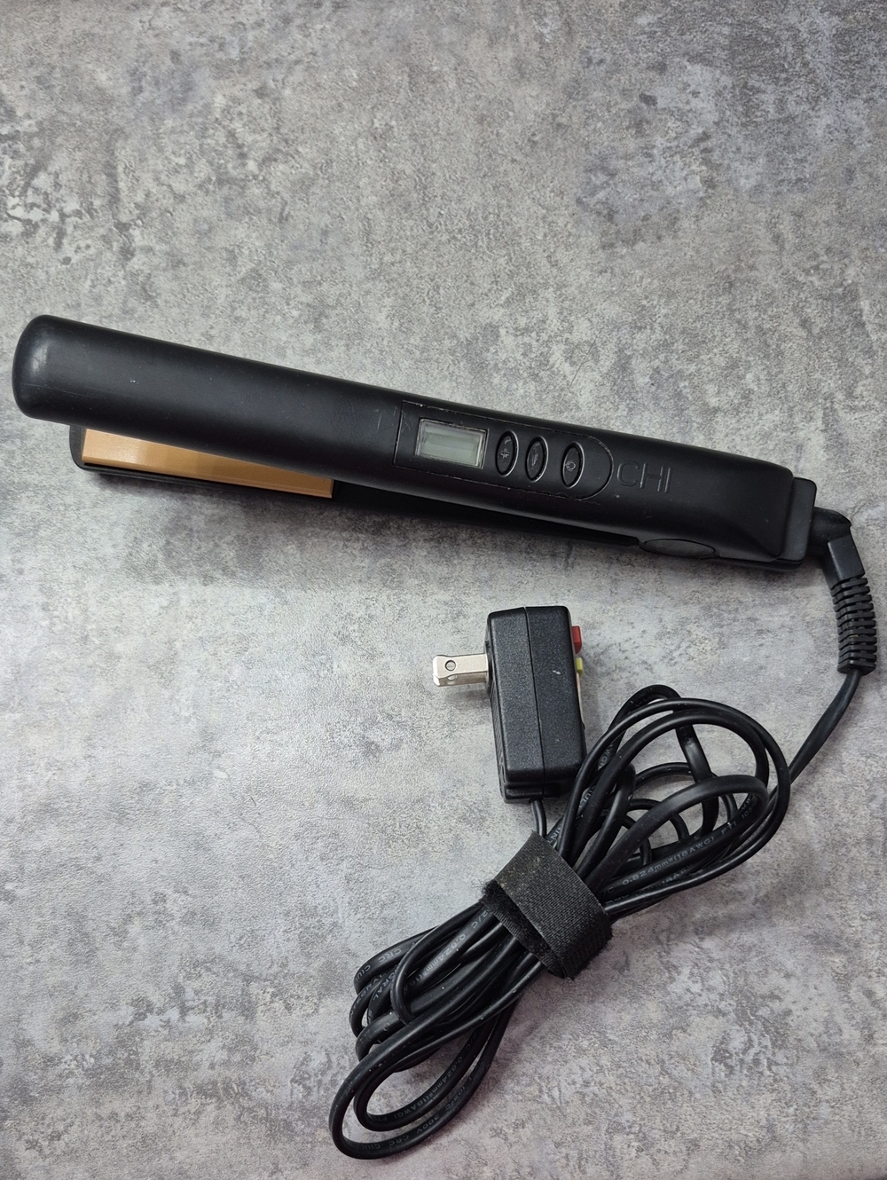 CHI Black Digital Hair Styling Straigtener Tool with Blue LCD